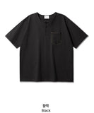 Jean Henley Neck Short Sleeve T-shirt