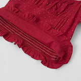 [Scrunchie Set] Dot Color Matching Lace Dot Pattern Puff Short Sleeve Blouse