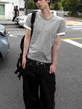 Dadd Daily Color Matching Roll-Up Short Sleeve Tee *Semi Crop