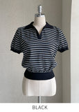 Celia Linen Stripe Collar Knit
