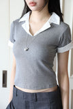 Double Gray Collar Tee