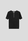 Off Knit Muscle Raglan Half Zip-Up Short Sleeves