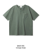 Jean Henley Neck Short Sleeve T-shirt
