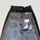Pintuck Wide Denim Pants