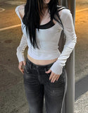 Dual Crop Layered Slim Top