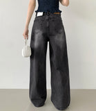 Pintuck Wide Denim Pants