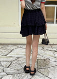 Jenny Punching Tiered Banding Mini Skirt Pants