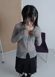 WRINKLE MESH CARDIGAN