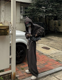 fw Balloon Crop Hood Zip Up