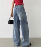 Pintuck Wide Denim Pants
