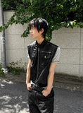 Rumiko Semi-Crop Pocket Sleeveless Jacket
