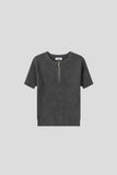 Off Knit Muscle Raglan Half Zip-Up Short Sleeves
