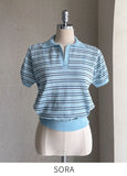 Celia Linen Stripe Collar Knit