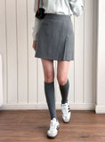 Dews Unbalance Pleats Wrap Skirt Pants