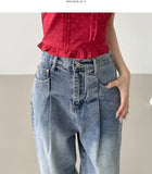 Pintuck Wide Denim Pants