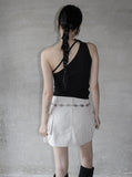 Lope One Shoulder Unbalance Strap Tee