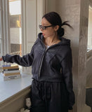 Ditto crop hood zip-up
