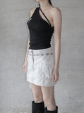 Lope One Shoulder Unbalance Strap Tee