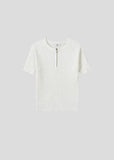 Off Knit Muscle Raglan Half Zip-Up Short Sleeves