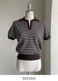 Celia Linen Stripe Collar Knit