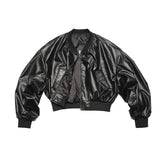 Ebonic Crop Leather MA-1