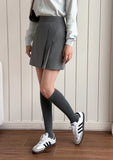 Dews Unbalance Pleats Wrap Skirt Pants