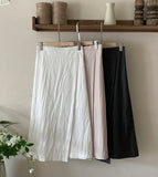 Make Unbalanced Wrap Banding Long Skirt