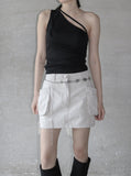 Lope One Shoulder Unbalance Strap Tee