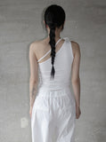 Lope One Shoulder Unbalance Strap Tee