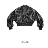 Ebonic Crop Leather MA-1