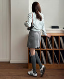 Dews Unbalance Pleats Wrap Skirt Pants