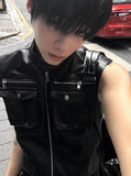 Rumiko Semi-Crop Pocket Sleeveless Jacket