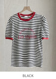 Leivit Stripe Color Matching Puff T-shirt