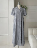 Baguette Collar Check Double Long One Piece (Belt Set)