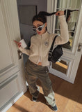 Heck embroidery two-way zip-up