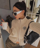 Heck embroidery two-way zip-up