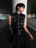 Rumiko Semi-Crop Pocket Sleeveless Jacket