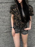Camo Slender Crop Hoodie