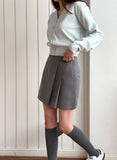 Dews Unbalance Pleats Wrap Skirt Pants