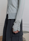 WRINKLE MESH CARDIGAN