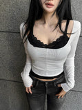 Soft lace slim top