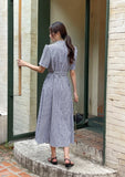 Baguette Collar Check Double Long One Piece (Belt Set)