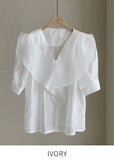 Betis Double Frill See-Through Blouse