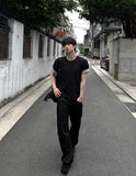 Dadd Daily Color Matching Roll-Up Short Sleeve Tee *Semi Crop