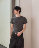[PLAN MADE] Barbell Muscle-Fit Ribbed Half Tee