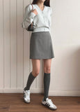 Dews Unbalance Pleats Wrap Skirt Pants