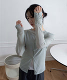 WRINKLE MESH CARDIGAN