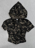 Camo Slender Crop Hoodie
