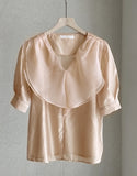 Betis Double Frill See-Through Blouse