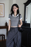 Double Gray Collar Tee